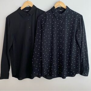 2 Uniqlo Long-Sleeve Blouses